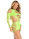 Мини-платье Leg Avenue Shredded cut-out mini dress, One Size, салатовое, фигурные вырезы SX1070 фото 2