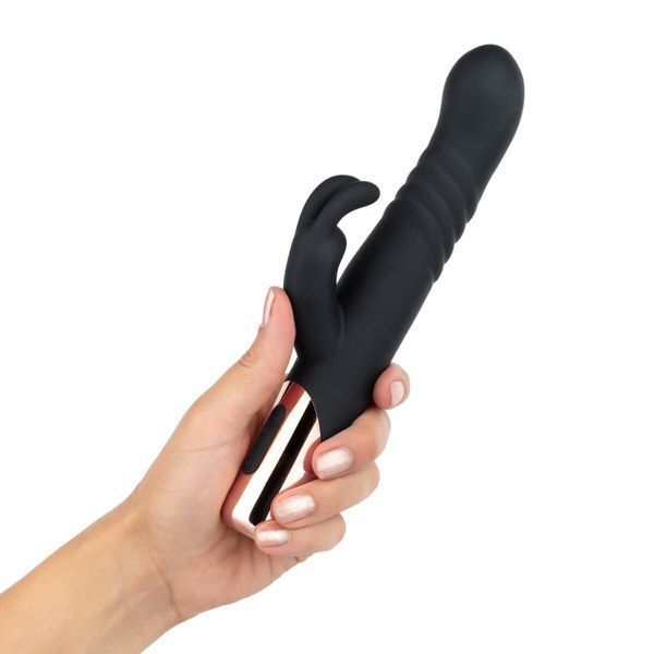 Вибратор-кролик Rosy Gold - Rabbit Vibrator with thrusting function - Black SX3069 фото