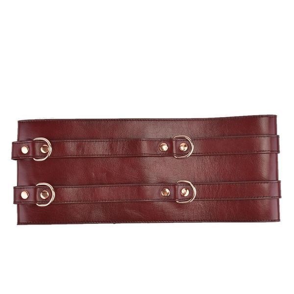 Кожаный пояс для бондажа Liebe Seele Wine Red Waist Cuff, L Size SO9462 фото