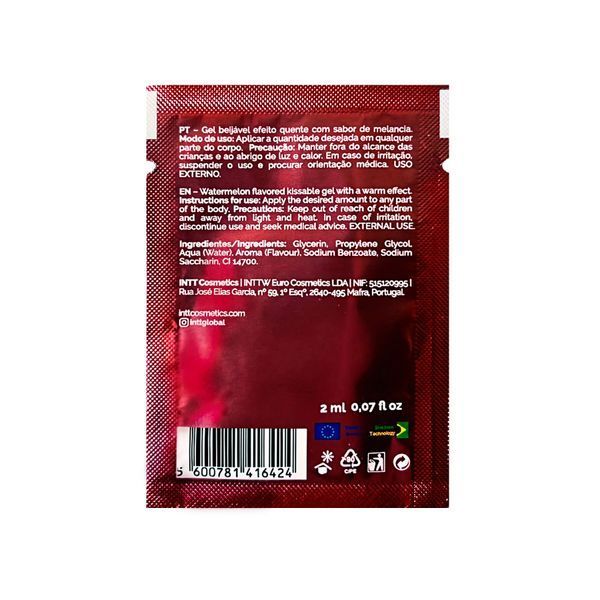Пробник геля для оральных ласк с согревающим эффектом INTT Lick Me Kissable Gel Watermelon 2 мл SX2807 фото