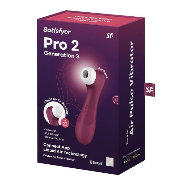 Вакуумный клиторальный стимулятор Satisfyer Pro 2 Generation 3 with Liquid Air Connect App Wine Red SO7774 фото