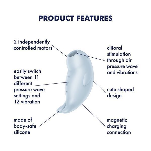 Вакуумный клиторальный стимулятор с вибрацией Satisfyer Seal You Soon, 2 независимых мотора SX0564 фото