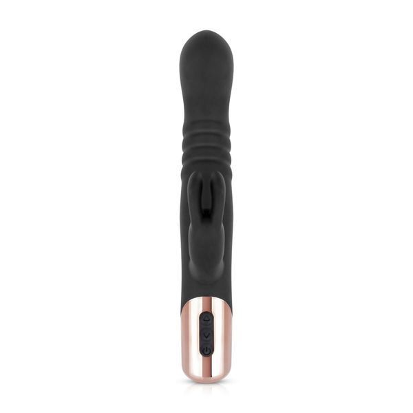 Вибратор-кролик Rosy Gold - Rabbit Vibrator with thrusting function - Black SX3069 фото