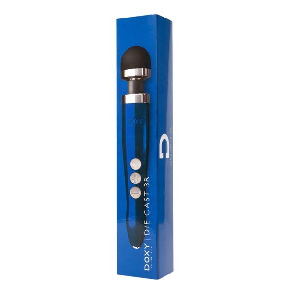 Вибромассажер DOXY Die Cast 3R - Blue Flame, очень мощный, перезаряжаемый, металлический корпус SO8023 фото