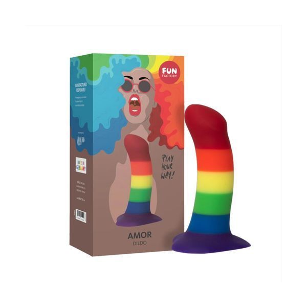 Фаллоимитатор Fun Factory AMOR, радужный, длина 14,6 см, диаметр 3,7 см, изогнутый SX0983 фото