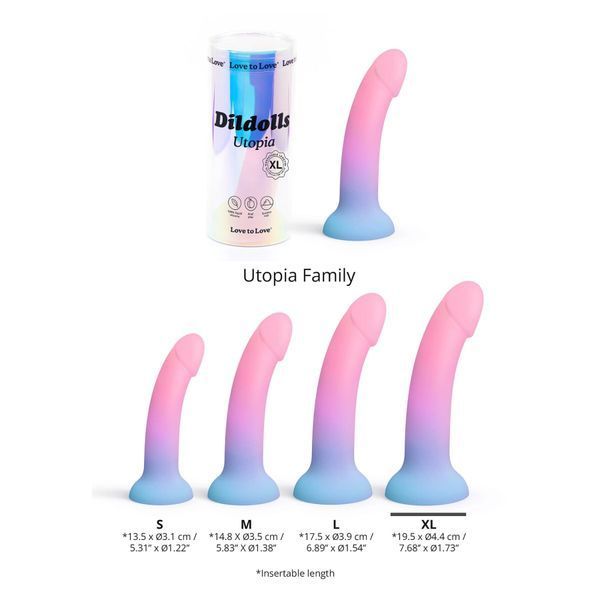 Дилдо с цветным градиентом Love To Love DILDOLLS - UTOPIA XL ультрамягкий SX2850 фото