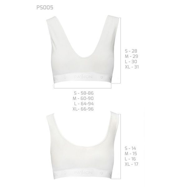 Спортивный топ из эластичного хлопка Passion PS005 TOP S, white SO4229 фото