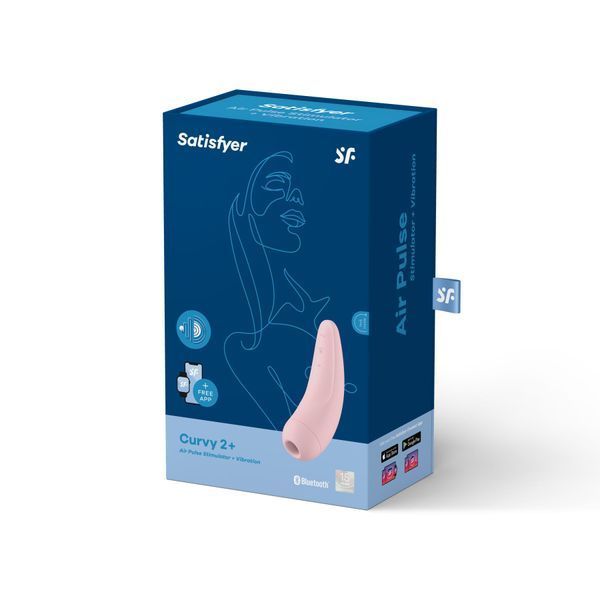 Вакуумный клиторальный стимулятор Satisfyer Curvy 2+ Pink с управлением через интернет SO3782 фото