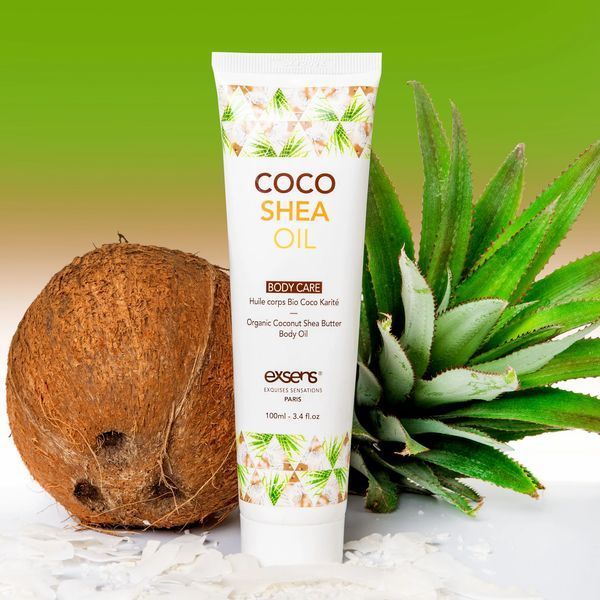 Органічна кокосова олія каріте (ши) для тіла EXSENS Coco Shea Oil 100 мл, сертифікат ECOCERT SO3332 фото