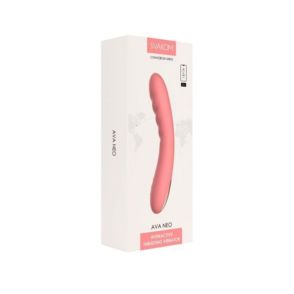 Смарт-вибратор с пульсацией Svakom Ava Neo Peach Pink, 15 режимов работы, водонепроницаемый SX1112 фото