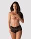 (SALE) Мереживні трусики-шортики Obsessive Idillia shorties black L/XL SX1200 фото 1