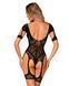 Нейлоновый бодистокинг с имитацией гартер Obsessive Bodystocking G334 S/M/L, black, с доступом SO7700 фото 2