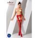 Сетчатые чулки-стокинги Passion S020 One Size, Red, ажурный узор, имитация пояса с гартерами PSS020R фото 2