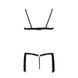 Комплект белья Passion Exclusive KASSANDRA SET OpenBra 2XL/3XL, black, лиф из бахромы, трусики-юбка PS26303 фото 6