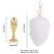 Металлическая анальная пробка Кроличий хвост LOCKINK SEVANDA White Bunny-Tail Anal Pear-shape Plug SX0868 фото 6