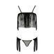 Комплект белья Passion Exclusive KASSANDRA SET OpenBra 2XL/3XL, black, лиф из бахромы, трусики-юбка PS26303 фото 5