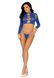 Комплект Leg Avenue Long sleeve crop top & string Royal Blue One Size, топ, стринги SO9099 фото 6