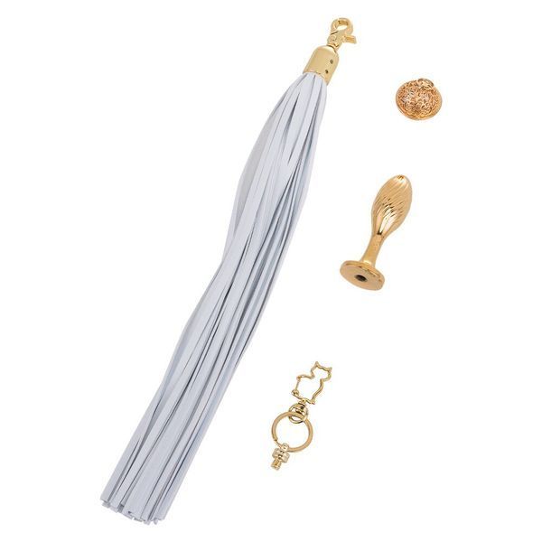 Металлическая анальная пробка Хвост пони LOCKINK SEVANDA White Pony-Tail Anal Pear-shape Plug SX0869 фото