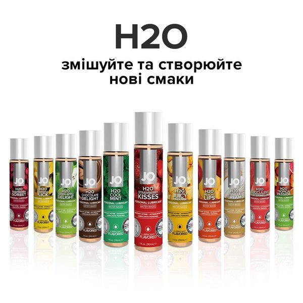 Смазка на водной основе JO H2O &mdash; Strawberry Kiss (30 мл) без сахара, растительный глицерин SO1469 фото