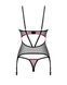 Корсет Obsessive Novenes corset & thong, XL/2XL, прозрачный, открытая спина, стринги в комплекте SX0615 фото 5