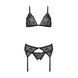 Комплект с открытым доступом Passion DELIENA SET L/XL black, лиф, стринги, пояс для чулок SO8421 фото 4