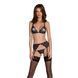 Комплект с открытым доступом Passion DELIENA SET L/XL black, лиф, стринги, пояс для чулок SO8421 фото 1