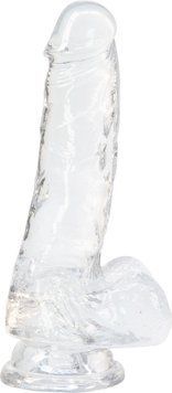 Прозрачный фаллоимитатор на присоске ADDICTION &mdash; Clear Dildo with Balls 7&Prime;, вибропуля в подарок SO5581 фото