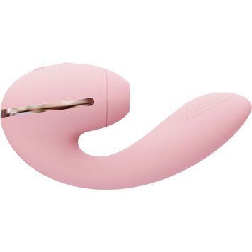 Вакуумный вибратор KISSTOY Tina Mini Pink, вагинально-клиторальный SO4954 фото