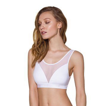 Топ с прозрачной вставкой Passion PS002 TOP M, white SO4204 фото