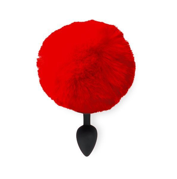 Силиконовая анальная пробка М Art of Sex - Silicone Butt plug Rabbit Tail Red, диаметр 3,5 см SO6964 фото