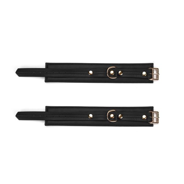 Поножи Liebe Seele Black Organosilicon Anklecuffs, экокожа SO9486 фото