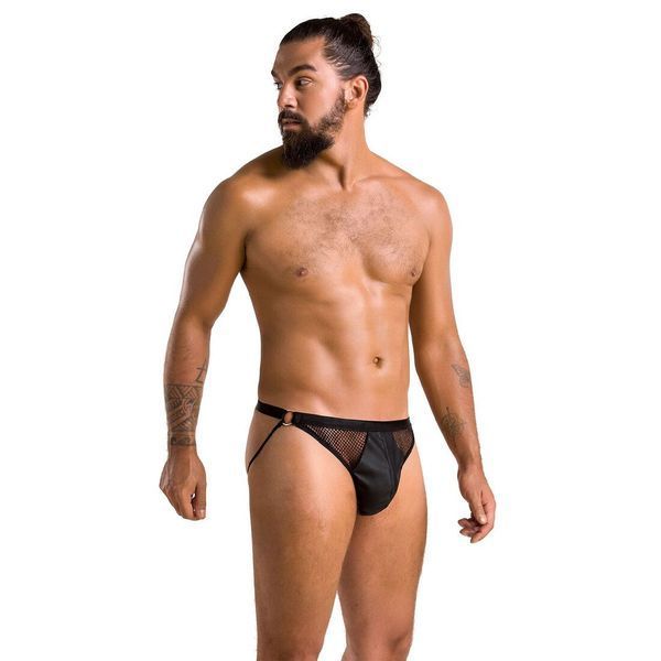 Мужские открытые слипы Passion 034 OPEN LUKE XXL/XXXL Black, экокожа SO7575 фото