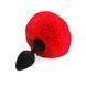 Силиконовая анальная пробка М Art of Sex - Silicone Butt plug Rabbit Tail Red, диаметр 3,5 см SO6964 фото 1