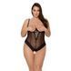 Боди Passion Exclusive NORTH BODY 4XL/5XL black, открытая грудь, с доступом, винил и кружева SO7108 фото 1