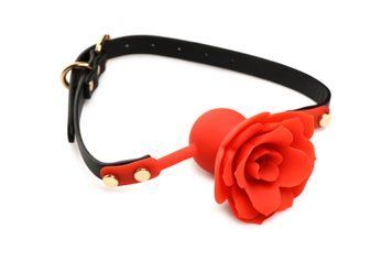Силиконовый кляп с розой Master Series: Blossom Silicone Rose Gag &ndash; Red SO8801 фото