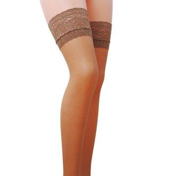 Панчохи Passion ST003 3/4 beige, класичні, на ажурній силіконовій резинці SO6425 фото