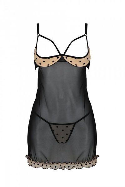 Эротический пеньюар Passion MARINA CHEMISE, S/M, beige SO9721 фото