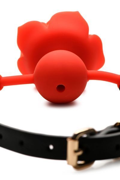 Силиконовый кляп с розой Master Series: Blossom Silicone Rose Gag &ndash; Red SO8801 фото