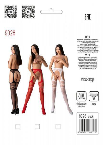 Еротичні колготки-бодістокінг зі шнурівкою на стегнах Passion S026 One Size, white, з доступом SO8950 фото