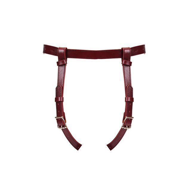 Кожаные трусы для страпона Liebe Seele Wine Red Strap on Harness, универсальный размер SO9464 фото