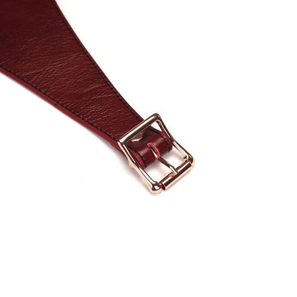Кожаные трусы для страпона Liebe Seele Wine Red Strap on Harness, универсальный размер SO9464 фото