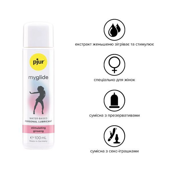 Возбуждающая смазка на водной основе pjur my glide 100 мл, с женьшенем, согревает PJ10560 фото