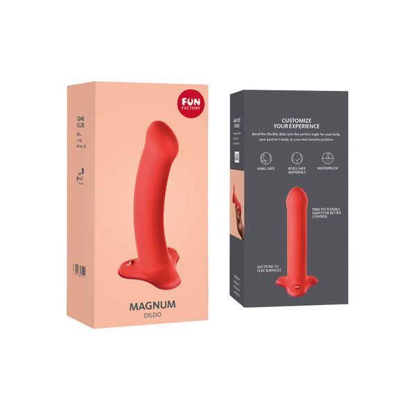 Фаллоимитатор Fun Factory MAGNUM, оранжевый, очень гибкий, длина 18,3 см, диаметр 3,7 см SX0985 фото