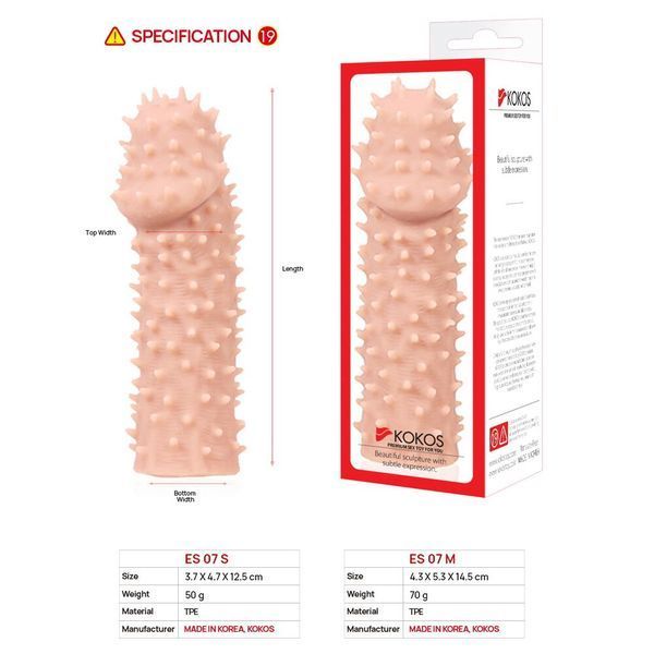 Насадка на член Kokos Extreme Sleeve ES.07 размер M, утолщающая, стимуляция точки G SO1817 фото