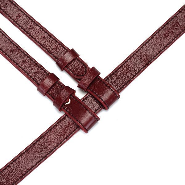 Кожаные трусы для страпона Liebe Seele Wine Red Strap on Harness, универсальный размер SO9464 фото