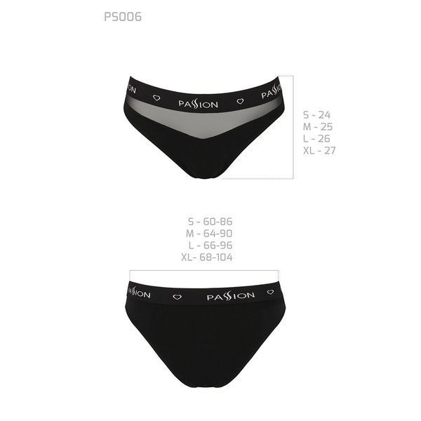 Трусики с прозрачной вставкой Passion PS006 PANTIES L, black SO4231 фото