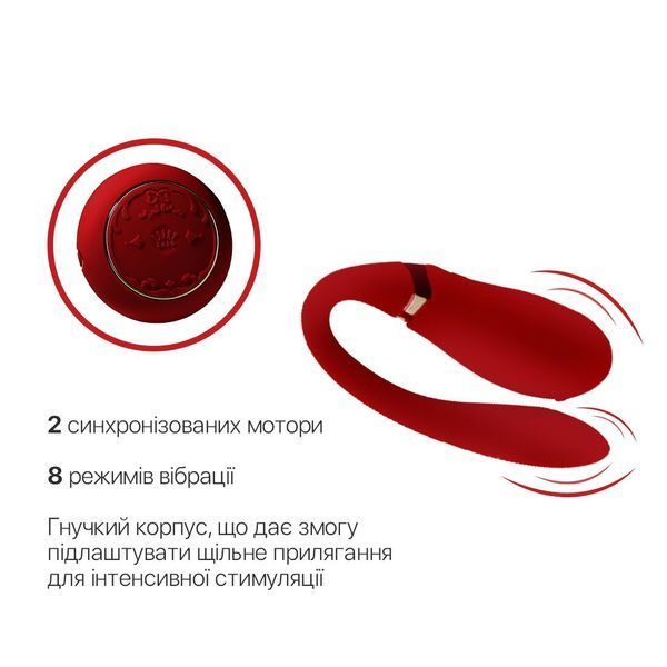 Смартвибратор для пар Zalo &mdash; Fanfan set Bright Red, пульт ДУ SO6673 фото