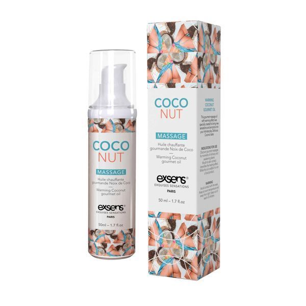 Массажное масло EXSENS Coconut 50мл разогревающее, без сахара, без парабенов, съедобное SO2358 фото