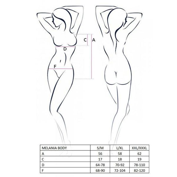 Боди Passion MELANIA BODY S/M, black EL16302 фото