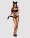 Эротический костюм гепарда Obsessive Gepardina 3 pcs costume L/XL, черный, меховая отделка, монокини SO7277 фото 3